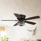 Parrot Uncle 48" Modern Flush Mount Reversible Crystal Ceiling Fan with Lighting and Remote Control