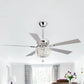 Parrot Uncle 52" Ganga Modern Downrod Mount Reversible Crystal Ceiling Fan with Lighting and Remote Control