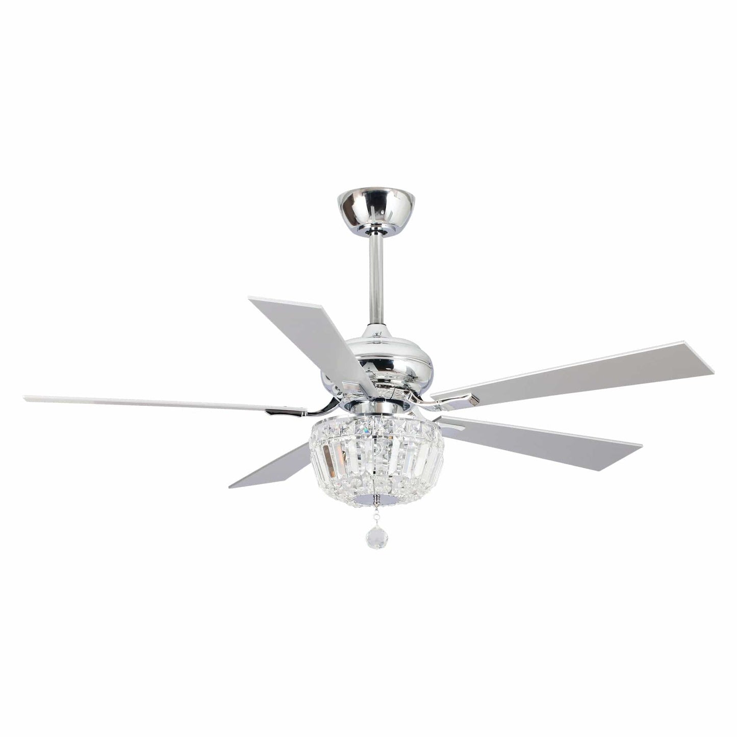 Parrot Uncle 52" Ganga Modern Downrod Mount Reversible Crystal Ceiling Fan with Lighting and Remote Control