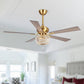 Parrot Uncle 52" Ganga Modern Downrod Mount Reversible Crystal Ceiling Fan with Lighting and Remote Control