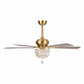 Parrot Uncle 52" Ganga Modern Downrod Mount Reversible Crystal Ceiling Fan with Lighting and Remote Control