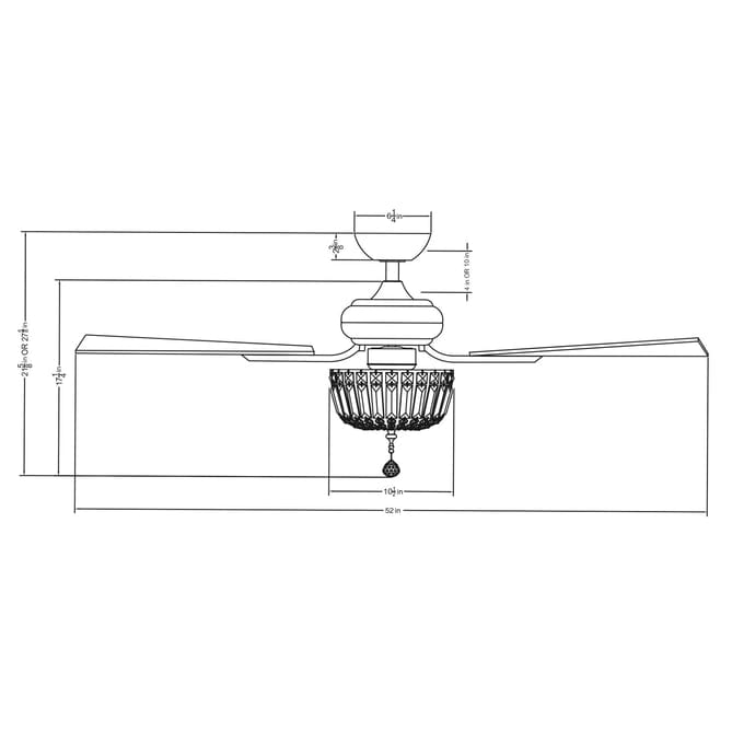 Parrot Uncle 52" Ganga Modern Downrod Mount Reversible Crystal Ceiling Fan with Lighting and Remote Control