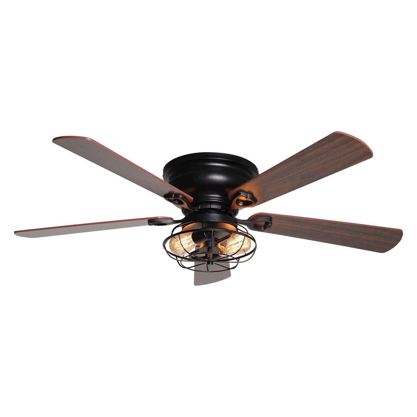 Parrot Uncle 48" Ummuhan Industrial Flush Mount Reversible Ceiling Fan with Lighting and Remote Control