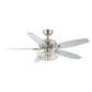 Parrot Uncle 52" Kyla Industrial Brushed Nickel Downrod Mount Reversible Ceiling Fan with Lighting and Remote Control