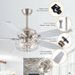 Parrot Uncle 52" Kyla Industrial Brushed Nickel Downrod Mount Reversible Ceiling Fan with Lighting and Remote Control