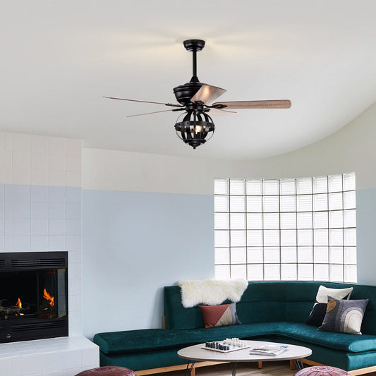 Parrot Uncle 52" Wilburton Industrial Downrod Mount Reversible Ceiling Fan with Lighting and Remote Control