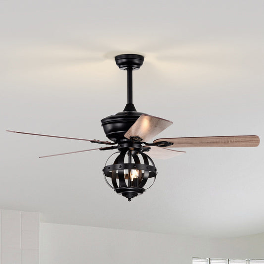 Parrot Uncle 52" Wilburton Industrial Downrod Mount Reversible Ceiling Fan with Lighting and Remote Control