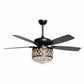 Parrot Uncle 52" Wethington Modern Downrod Mount Reversible Crystal Ceiling Fan with Lighting and Remote Control