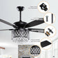 Parrot Uncle 52" Wethington Modern Downrod Mount Reversible Crystal Ceiling Fan with Lighting and Remote Control