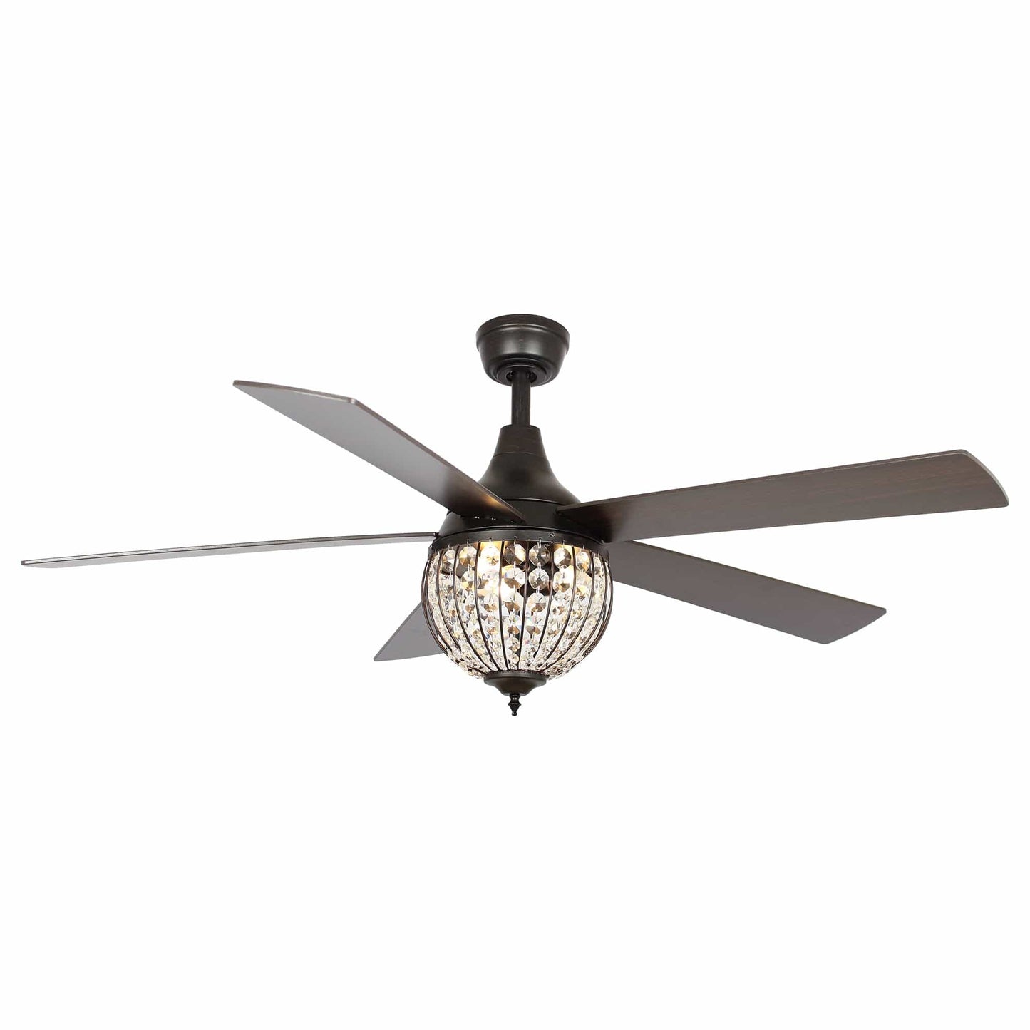 Parrot Uncle 52" Varanasi Farmhouse Downrod Mount Ceiling Fan with Lighting and Remote Control