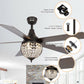 Parrot Uncle 52" Varanasi Farmhouse Downrod Mount Ceiling Fan with Lighting and Remote Control