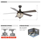 Parrot Uncle 52" Varanasi Farmhouse Downrod Mount Ceiling Fan with Lighting and Remote Control