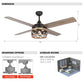 Parrot Uncle 52" Kashmir Farmhouse Downrod Mount Reversible Ceiling Fan with Lighting and Remote Control