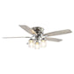 Parrot Uncle 52" Bangatore Modern Chrome Flush Mount Reversible Ceiling Fan with Lighting and Remote Control