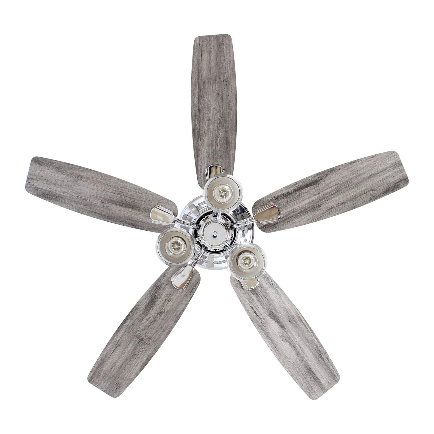 Parrot Uncle 52" Bangatore Modern Chrome Flush Mount Reversible Ceiling Fan with Lighting and Remote Control