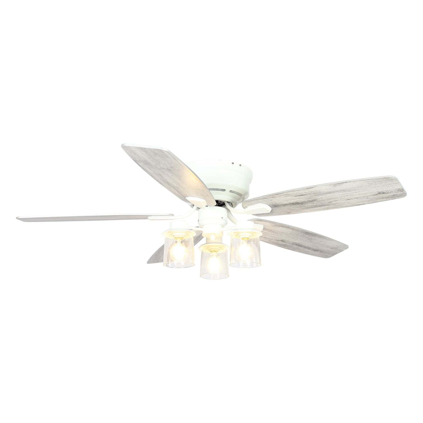 Parrot Uncle 52" Modern Flush Mount Reversible Ceiling Fan with Lighting and Remote Control