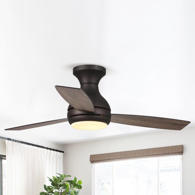 Parrot Uncle 48" Beckette Modern Flush Mount Reversible Ceiling Fan with Lighting and Remote Control