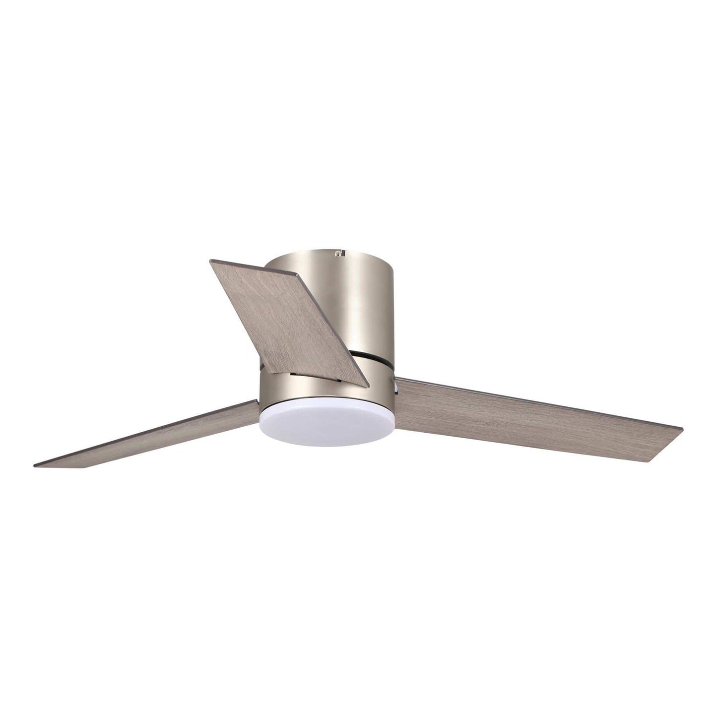 Parrot Uncle 48" Modern Satin Nickel Flush Mount Reversible Ceiling Fan with Lighting and Remote Control