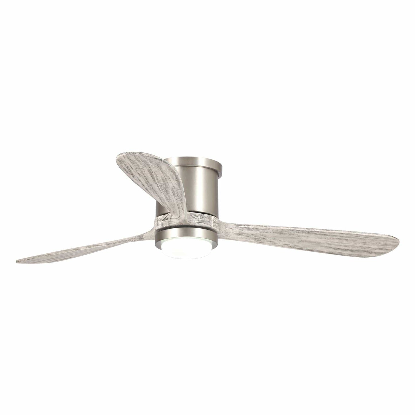 Parrot Uncle 52" Anyan Modern Satin Nickel Flush Mount Reversible Ceiling Fan with Lighting and Remote Control