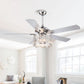 Parrot Uncle 52" Shellie Modern Chrome Downrod Mount Reversible Ceiling Fan with Lighting and Remote Control