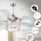 Parrot Uncle 52" Shellie Modern Chrome Downrod Mount Reversible Ceiling Fan with Lighting and Remote Control