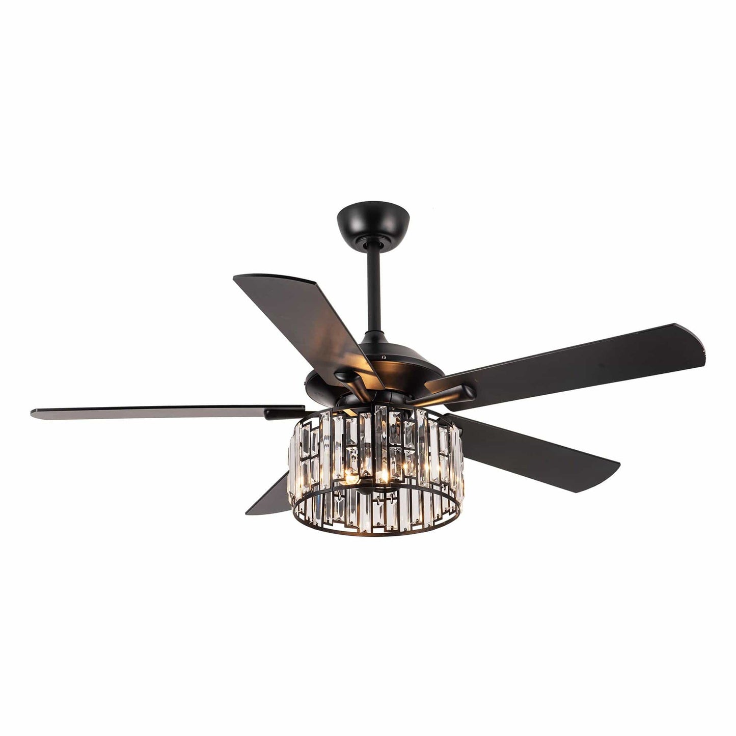Parrot Uncle 52" Dicken Modern Downrod Mount Reversible Crystal Ceiling Fan with Lighting and Remote Control