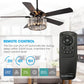 Parrot Uncle 52" Dicken Modern Downrod Mount Reversible Crystal Ceiling Fan with Lighting and Remote Control