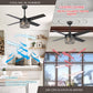 Parrot Uncle 48" Pune Modern Downrod Mount Reversible Crystal Ceiling Fan with Lighting and Remote Control