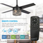 Parrot Uncle 48" Pune Modern Downrod Mount Reversible Crystal Ceiling Fan with Lighting and Remote Control
