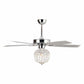 Parrot Uncle 52" Kashmir Modern Chrome Downrod Mount Reversible Crystal Ceiling Fan with Lighting and Remote Control