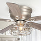 Parrot Uncle 48" Thurber Industrial Satin Nickel Flush Mount Reversible Ceiling Fan with Lighting and Remote Control