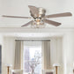 Parrot Uncle 48" Thurber Industrial Satin Nickel Flush Mount Reversible Ceiling Fan with Lighting and Remote Control