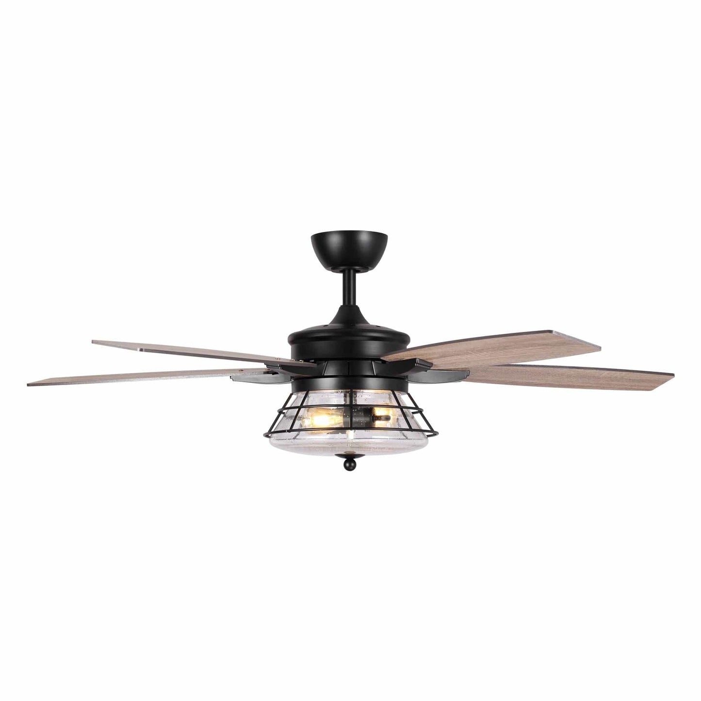 Parrot Uncle 52" Antone Industrial Downrod Mount Reversible Ceiling Fan with Lighting and Remote Control