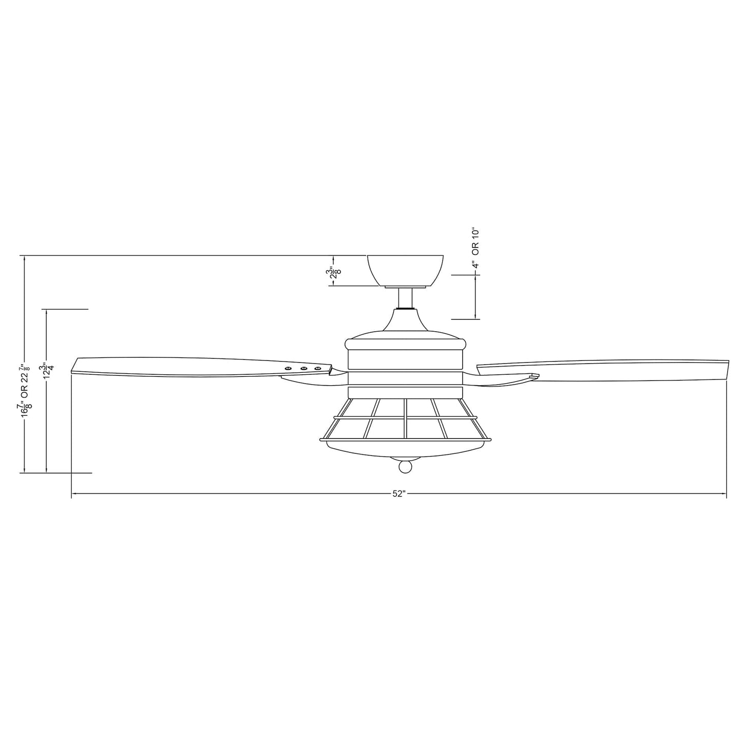 Parrot Uncle 52" Antone Industrial Downrod Mount Reversible Ceiling Fan with Lighting and Remote Control