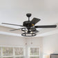 Parrot Uncle 52" Urbana Downrod Mount Reversible Industrial Ceiling Fan with Lighting and Pull Chain