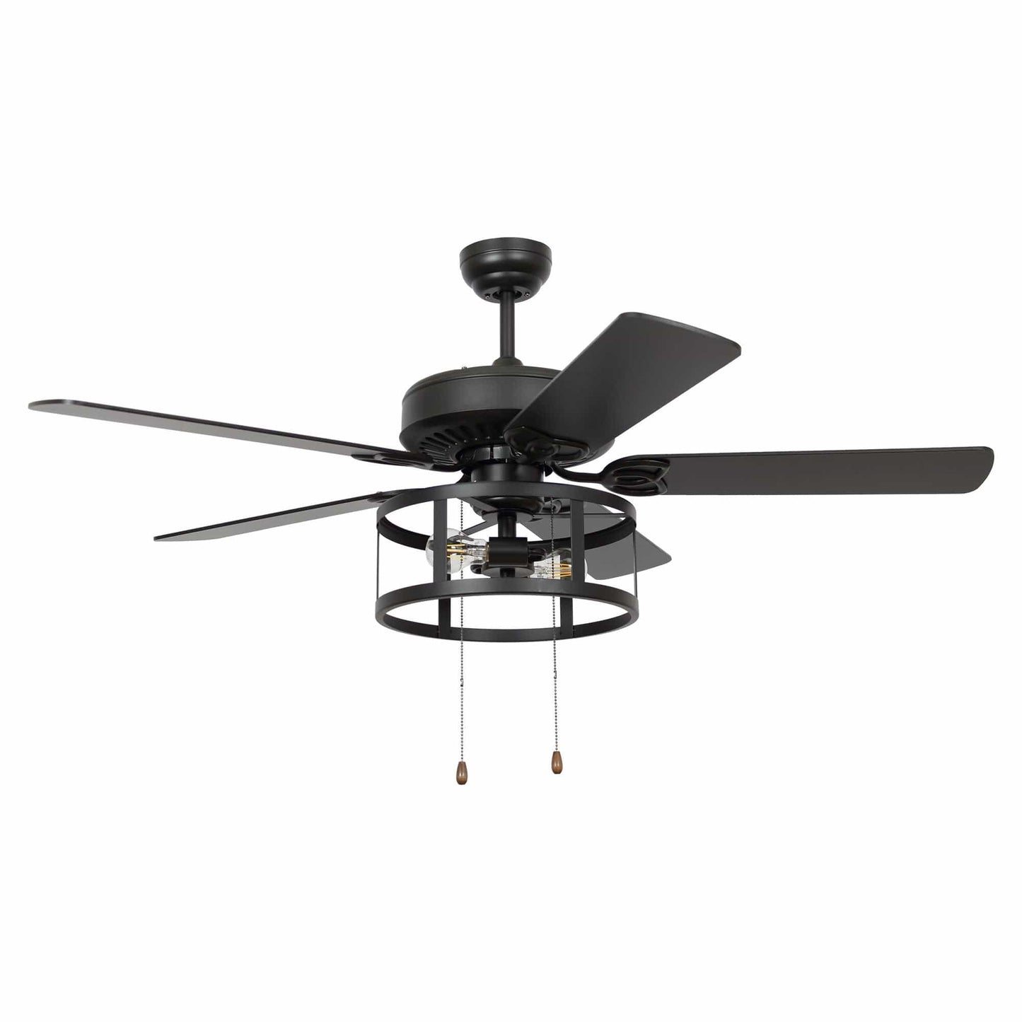Parrot Uncle 52" Urbana Downrod Mount Reversible Industrial Ceiling Fan with Lighting and Pull Chain