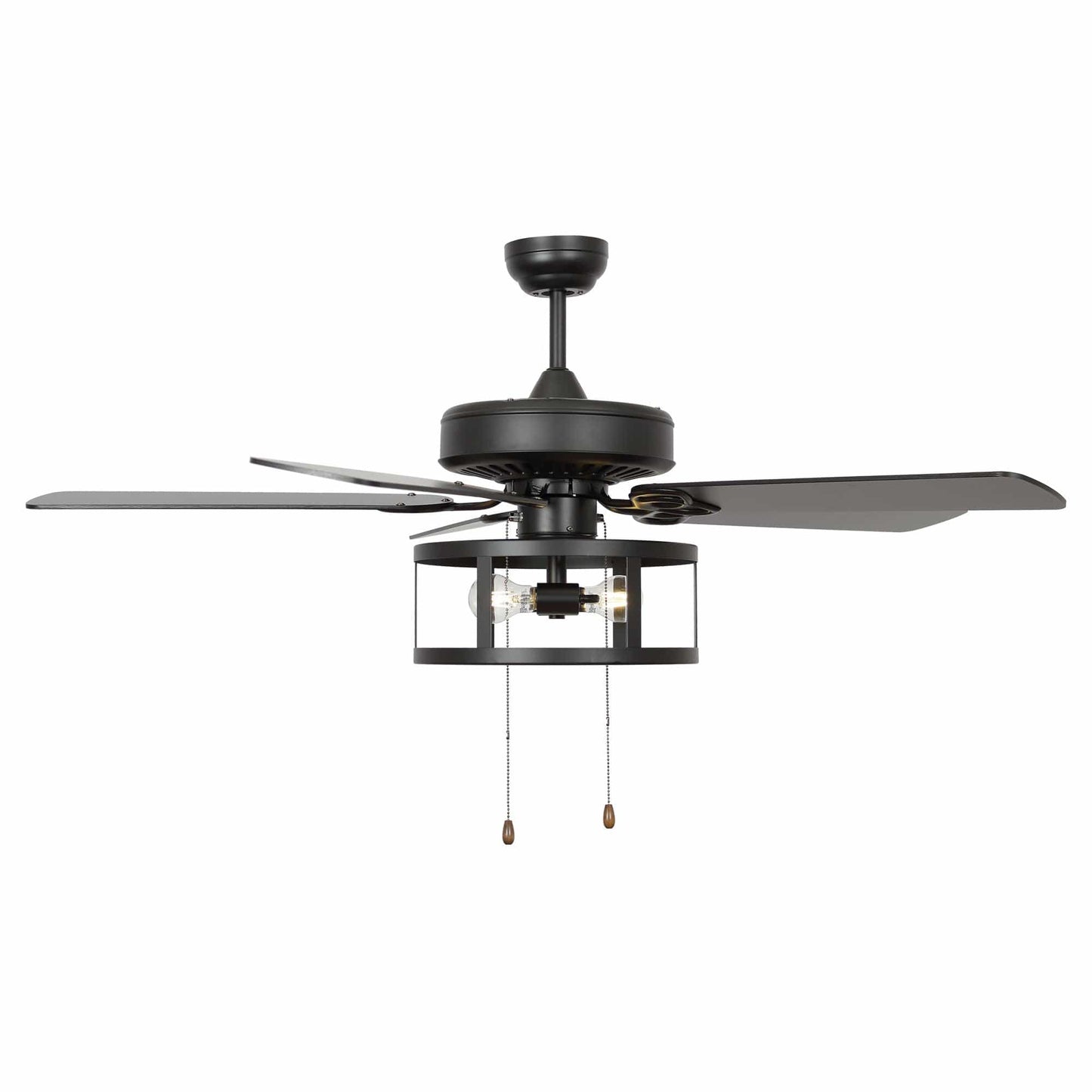 Parrot Uncle 52" Urbana Downrod Mount Reversible Industrial Ceiling Fan with Lighting and Pull Chain