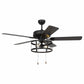 Parrot Uncle 52" Urbana Downrod Mount Reversible Industrial Ceiling Fan with Lighting and Pull Chain