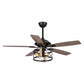 Parrot Uncle 52" Wisner Industrial Downrod Mount Reversible Ceiling Fan with Lighting and Remote Control