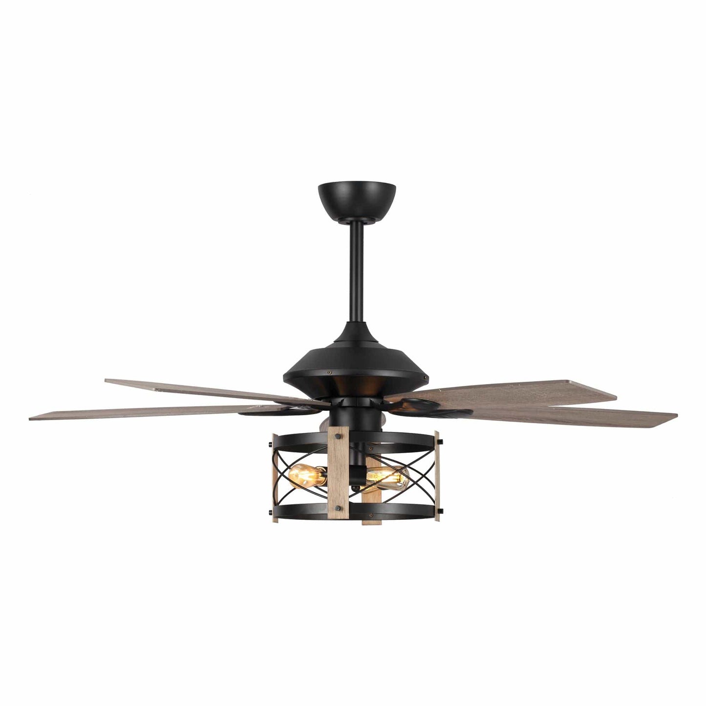 Parrot Uncle 52" Wisner Industrial Downrod Mount Reversible Ceiling Fan with Lighting and Remote Control