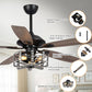 Parrot Uncle 52" Vaughn Industrial Downrod Mount Reversible Crystal Ceiling Fan with Lighting and Remote Control