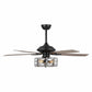 Parrot Uncle 52" Vaughn Industrial Downrod Mount Reversible Crystal Ceiling Fan with Lighting and Remote Control