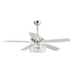 Parrot Uncle 52" Vaughn Industrial Downrod Mount Reversible Crystal Ceiling Fan with Lighting and Remote Control