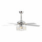 Parrot Uncle 52" Vaughn Industrial Downrod Mount Reversible Crystal Ceiling Fan with Lighting and Remote Control