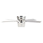 Parrot Uncle 52" Panipat Modern Chrome Flush Mount Reversible Crystal Ceiling Fan with Lighting and Remote Control