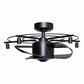 Parrot Uncle 27" Wright Industrial DC Motor Downrod Mount Reversible Crystal Ceiling Fan with Lighting and Remote Control
