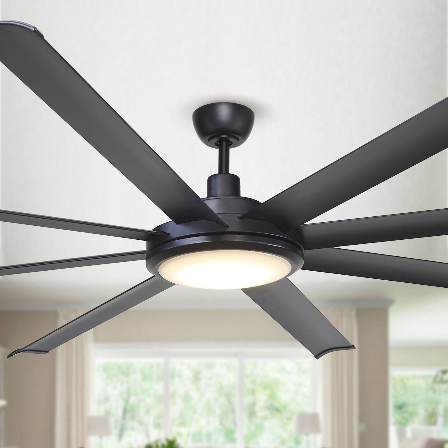 Parrot Uncle 75" Modern DC Motor Downrod Mount Reversible Ceiling Fan with Lighting and Remote Control
