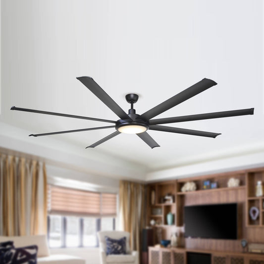 Parrot Uncle 75" Modern DC Motor Downrod Mount Reversible Ceiling Fan with Lighting and Remote Control