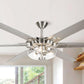 Parrot Uncle 70" Modern Brushed Nickel DC Motor Downrod Mount Ceiling Fan with Lighting and Remote Control