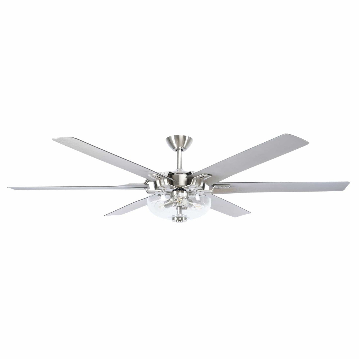 Parrot Uncle 70" Modern Brushed Nickel DC Motor Downrod Mount Ceiling Fan with Lighting and Remote Control